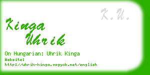 kinga uhrik business card